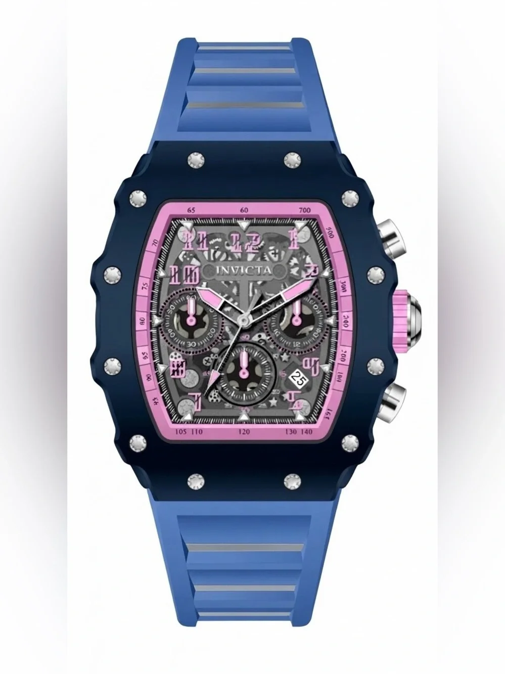 NWT Invicta Men’s Racing Riviera Dusk Skeleton Watch 44mm Purple Blue (69734)